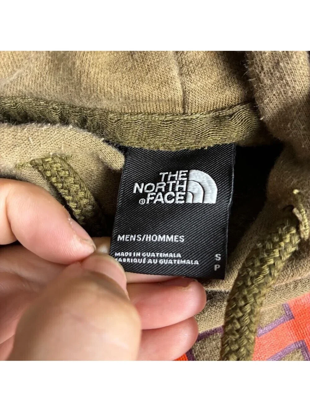 The North Face Hoodie Mens Size Small Green & Orange
